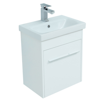 Тумба под раковину Aquanet Августа 50 (Moduo Slim) белый (ручки хром)