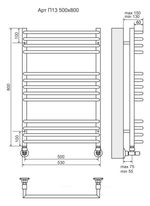 Полотенцесушитель Terminus Арт П13 500х800