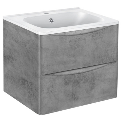 База под раковину Paola 600 подвесная, 2 выкатных ящика soft close, Beton