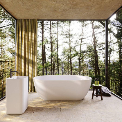 Ванна из искусственного камня Solid Surface 1600x805x540, CEZARES CZR-STYLUS-160-80-54-SSB Ванна из искусственного камня Solid Surface 1600x805x540, CEZARES CZR-STYLUS-160-80-54-SSB