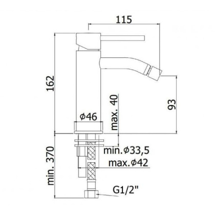 Смеситель для биде Paffoni Light LIG131NO Смеситель для биде Paffoni Light LIG131NO