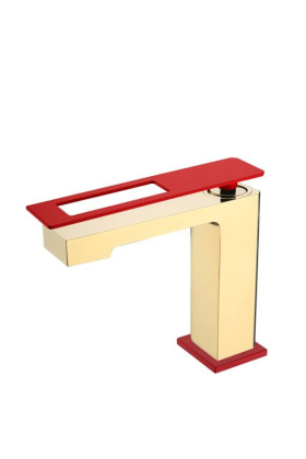 Смеситель для раковины низкий Boheme Q Gold-Red Смеситель для раковины низкий Boheme Q Gold-Red