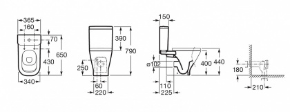The Gap бачок, нижн подвод, 4,5/3 л