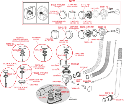 Слив для ванны, стандарт