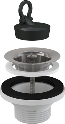 Донный клапан сифона для умывальника 5/4" с нержавеющей peшeткой DN63
