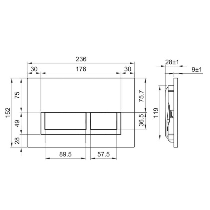 Клавиша для инсталляции Olive's, SIERRA, мех, черн, арт. SR419B