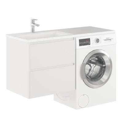 Тумба с раковиной подвесная  Creto Cafor White 130 правосторонняя Тумба с раковиной подвесная  Creto Cafor White 130 правосторонняя