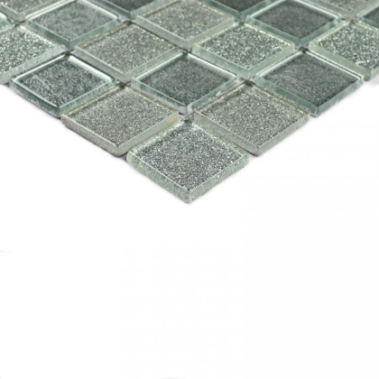 Мозаика стеклянная Shine Silver (чип 4*25*25) 300*300(22шт.-1.98м2), м2 Мозаика стеклянная Shine Silver (чип 4*25*25) 300*300(22шт.-1.98м2), м2