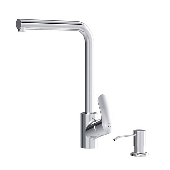 F8005D00 Like, набор 2в1: Смеситель Для кухни L-образный излив, диспенсер, Хром, шт.