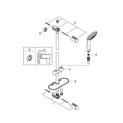 Душевой гарнитур Grohe Euphoria 27232001 хром Душевой гарнитур Grohe Euphoria 27232001 хром