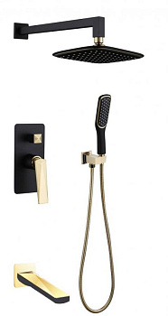 Смеситель встроенный с изливом ЧЕРНЫЙ+ЗОЛОТО Смеситель встроенный с изливом ЧЕРНЫЙ+ЗОЛОТО