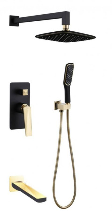 Смеситель встроенный с изливом ЧЕРНЫЙ+ЗОЛОТО Смеситель встроенный с изливом ЧЕРНЫЙ+ЗОЛОТО