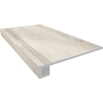 Комплект (Ступень DA01 (33x120) непол. (прямоугол. бортик) с насечками + Подступенок (14,5x120))