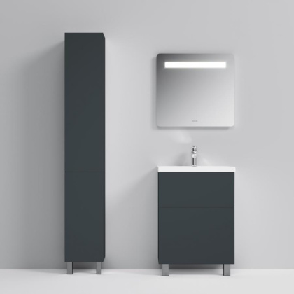 M90CSR0306GM GEM, шкаф-колонна, напольный, правый, 30 см, двери, push-to-open, графит матовый