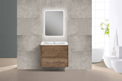 База под раковину Vico 600 подвесная, 2 выкатных ящика soft close, V.Oak