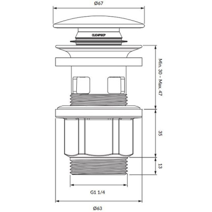 Пробка "click-clack" к сифону для умывальника A64CR (хром) Пробка "click-clack" к сифону для умывальника A64CR (хром)
