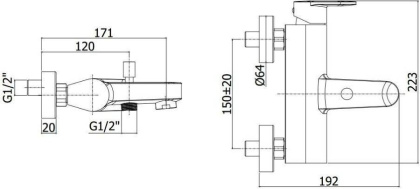 Смеситель для ванны с душем Paffoni Candy CA022CR