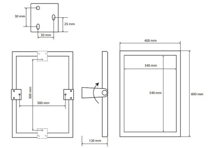 Косметическое зеркало Bemeta Help 301401030 Черное матовое, с поворотно-откидным механизмом
