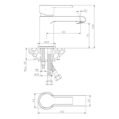 Смеситель д/раковины TENERIFE, арт.24100TN Смеситель д/раковины TENERIFE, арт.24100TN