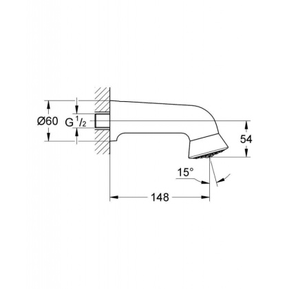 Спортивный верхний душ, GROHE Relexa Plus 60, хром, (28948000)