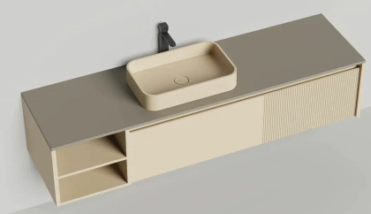 Подвесная тумба Domino 1800, эмаль, с открытой полкой