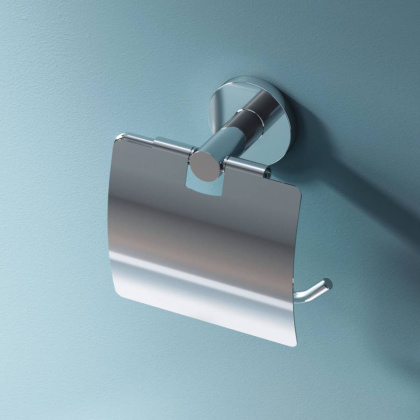 Держатель для туалетной бумаги X-Joy с крышкой, 11,3х13,8х6,1 см, хром, A85A341400