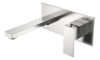 Смеситель для умывальника из стены Qubic Brushed Nickel Смеситель для умывальника из стены Qubic Brushed Nickel