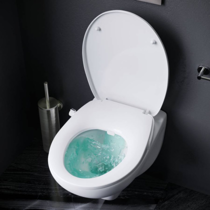 CCM741700 Sense подвесной унитаз, безободковый, с механической крышкой-биде Clean Care без смесителя