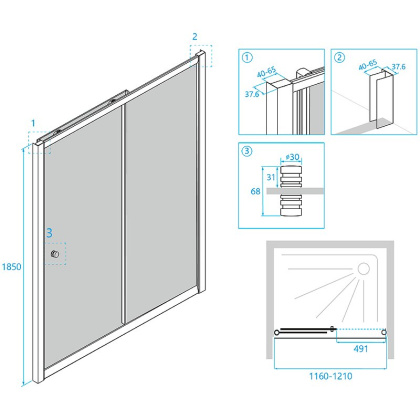 Душевая дверь RGW Classic CL-12 120 04091212-11 профиль Хром стекло прозрачное