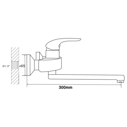 Смеситель для ванной латунь, хром S5502