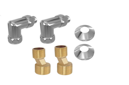 Комплект фитингов для нижнего подключения водяных полотенцесушителей типа лесенка Aquatek ( уголок со сгоном 3/4х1/2 - 2 шт + эксцентрик 3/4х1/2 - 2 шт + отражатель 3/4 - 2 шт), цвет хром Комплект фитингов для нижнего подключения водяных полотенцесушителей типа лесенка Aquatek ( уголок со сгоном 3/4х1/2 - 2 шт + эксцентрик 3/4х1/2 - 2 шт + отражатель 3/4 - 2 шт), цвет хром