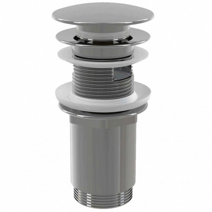 Донный клапан сифона для умывальника CLICK/CLACK 5/4", цельнометаллический, большая заглушка