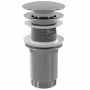 Донный клапан сифона для умывальника CLICK/CLACK 5/4", цельнометаллический, большая заглушка