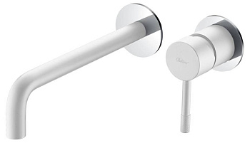 Смеситель для умывальника из стены, Uno. Белый Хром Смеситель для умывальника из стены, Uno. Белый Хром