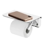 Держатель для туалетной бумаги Sensation с полкой, 20х7х12 см, хром, A30341500