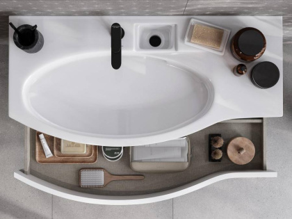 Тумба RIVA 100 см левая, белая матовая RV.100Lh\WHT.M