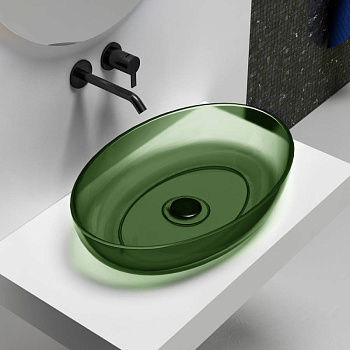 Раковина накладная прозрачная ABBER Kristall AT2801Emerald зеленая Раковина накладная прозрачная ABBER Kristall AT2801Emerald зеленая