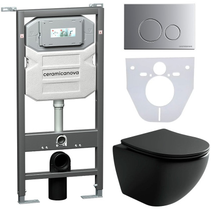 Сет 4 в 1 Инсталляция с кнопкой+унитаз+шумоизоляция Сет 4 в 1 Инсталляция с кнопкой+унитаз+шумоизоляция