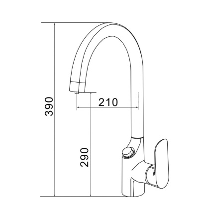 Смеситель для кухни латунь, хром S368
