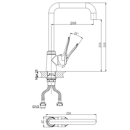 Смеситель для кухни RUSH Jawa (JA0735-23)