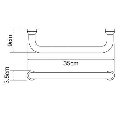 K-1066GUN METAL Поручень для ванной