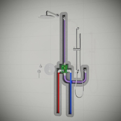 Душевая система Timo Saona SX-2309/03SM скрытого монтажа, черный