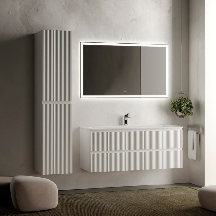 Тумба подвесная SANCOS Snob R 1195х445х500, c двумя ящиками оснащенными доводчиками, Bianco, арт.SNR120W