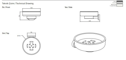 Мыльница в комплекте с креплением  Livorno хром 3014-0002, шт