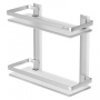Полка двухуровневая стеклянная Sense L, 27,5х32х13 см, алюминий, A7455200