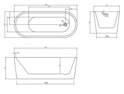 Акриловая ванна Abber 170х70 AB9272-1.7
