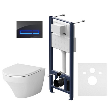 IS450A38.501700 Инсталляция с клавишей Touchless Pro стекло, черн. с подвесным унитазом Inspire FlashClean с сид м/л IS450A38.501700 Инсталляция с клавишей Touchless Pro стекло, черн. с подвесным унитазом Inspire FlashClean с сид м/л