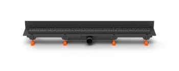 Душевой лоток 65 см Creto Quadro CRE-650 QB-P с решеткой, черный