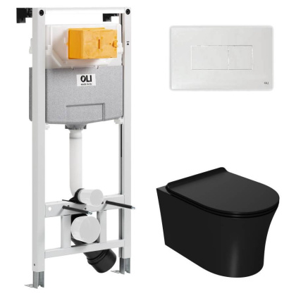 Сет: OLI 120 ECO Sanitarblock pneumatic+Панель KARISMA,бел.,+Унитаз Point Вега, чёрн мат PN41711BM Сет: OLI 120 ECO Sanitarblock pneumatic+Панель KARISMA,бел.,+Унитаз Point Вега, чёрн мат PN41711BM