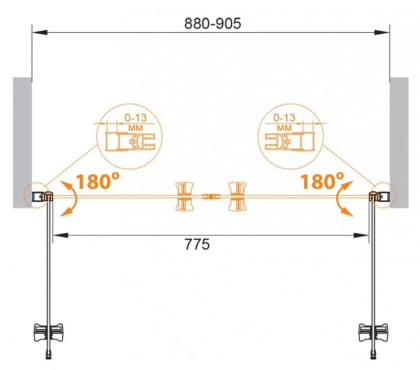 ECO-O-B-2-90-P-Cr Душевая дверь